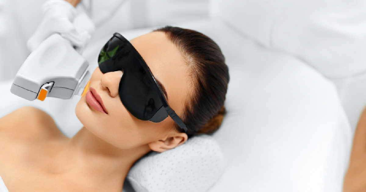 Woman receiving IPL Photofacial in Mandeville, LA